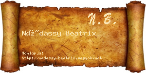 Nádassy Beatrix névjegykártya