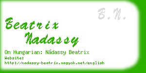 beatrix nadassy business card